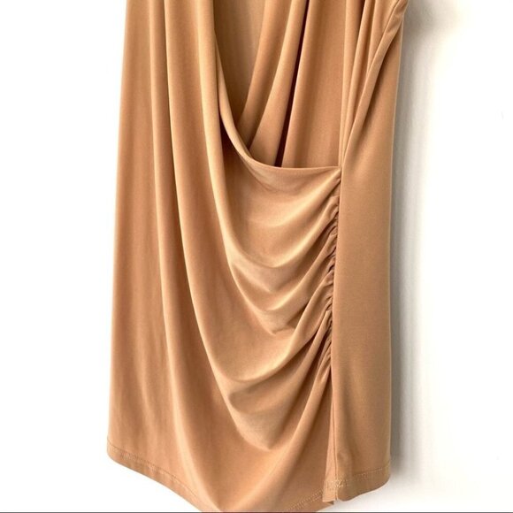 Surplice sleeveless top  with ruching, stretch jersey knit - Picture 5 of 8